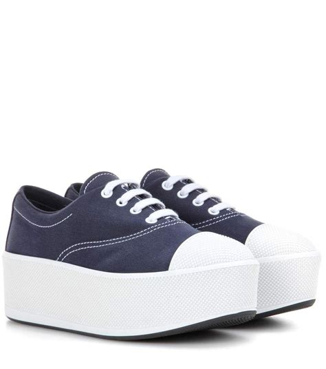 prada canvas cap toe platform sneakers|Prada Platform Sneakers for Women .